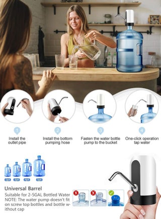 Electric Water Bottle Pump USB Charging Automatic Drinking Water Pump for Universal 3-5 Gallon Bottle Portable Water Dispenser for V60 Kettle Home Camping and Coffee Corner - view 5